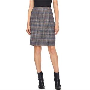 Calvin Klein pleaded plaid pencil skirt